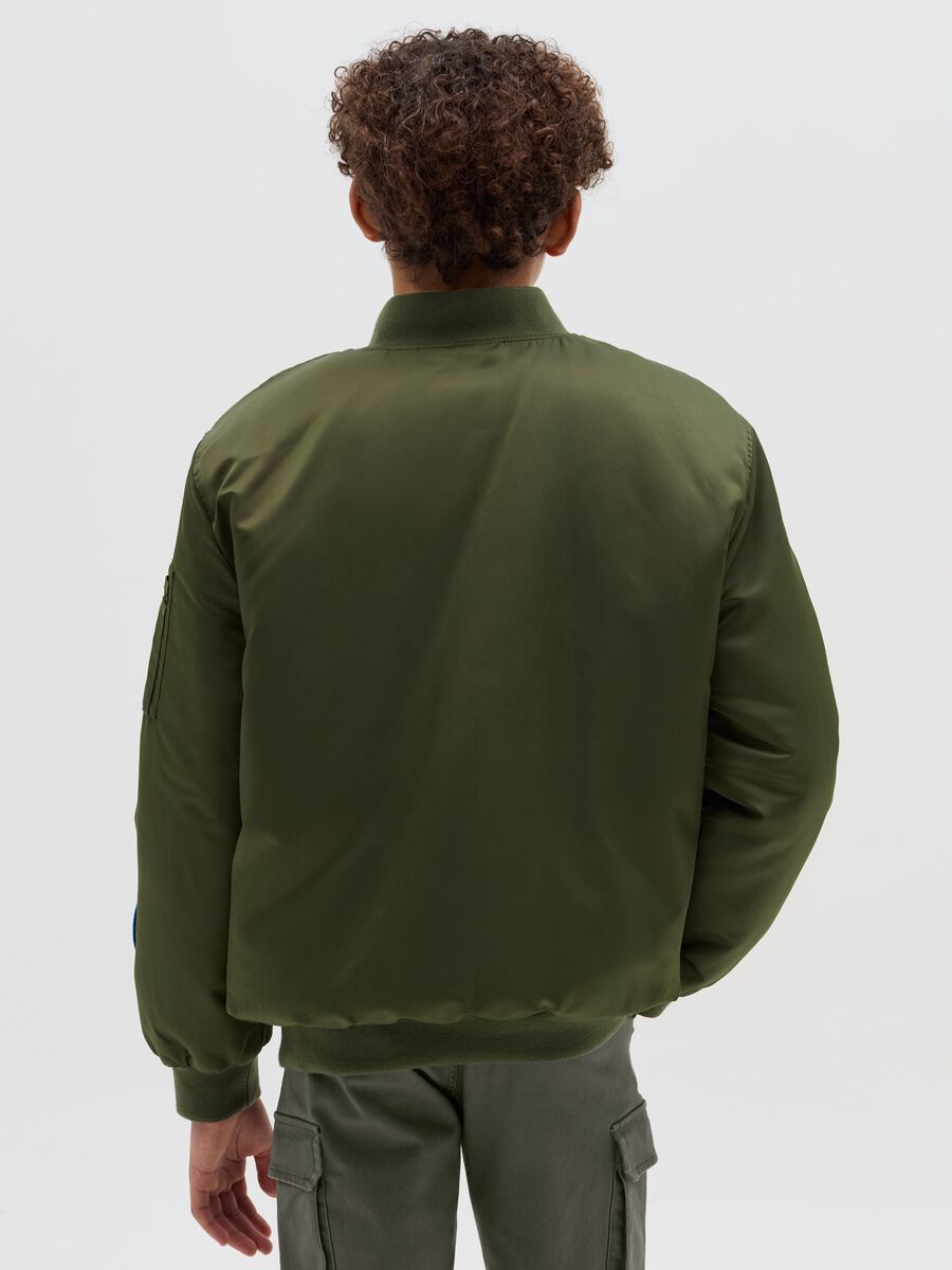 Full-zip aviator bomber jacket with patch_2
