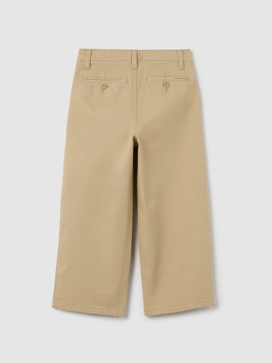 Beige chino trousers in stretch cotton_1