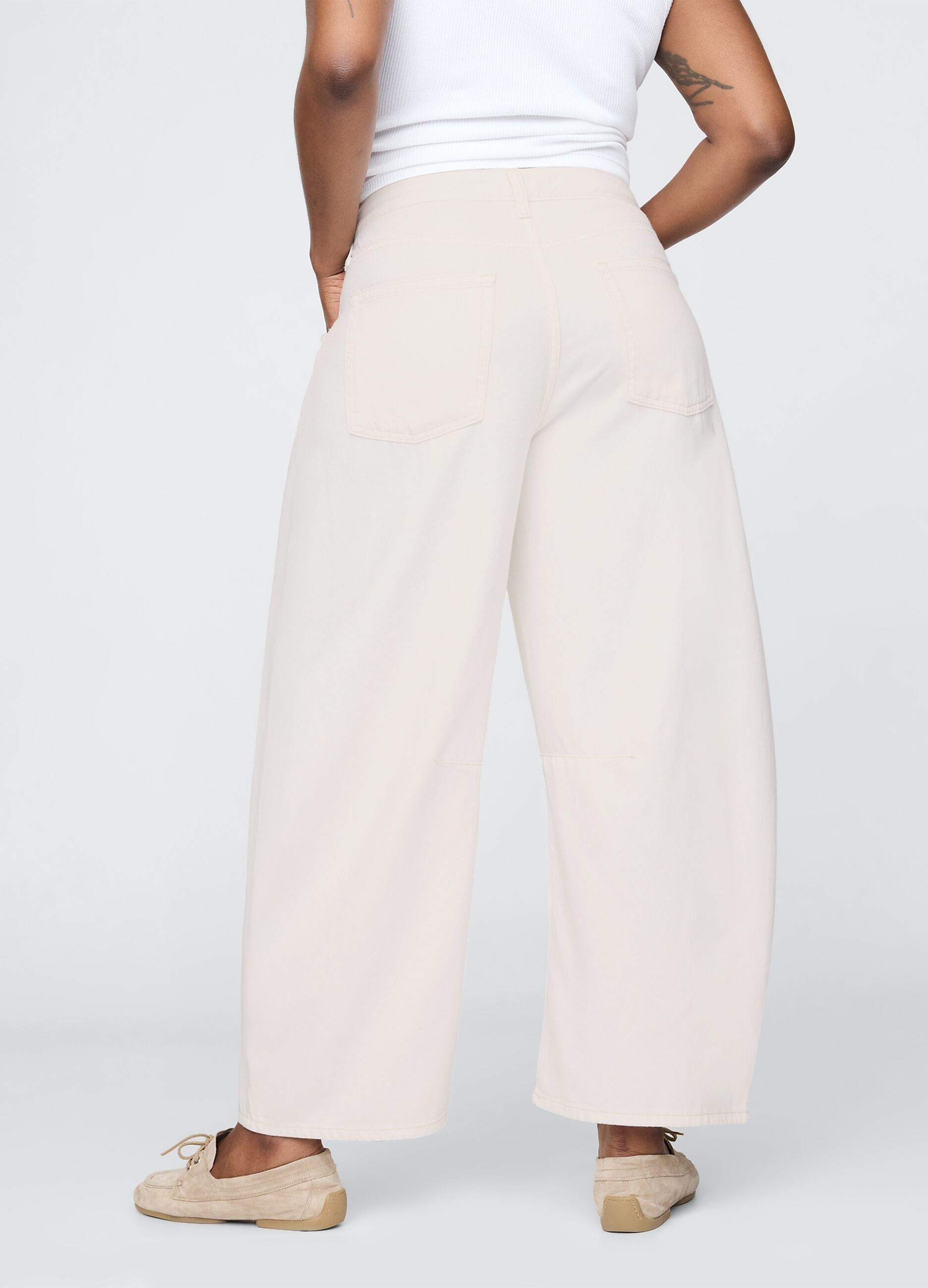 Wide White Cotton Trousers