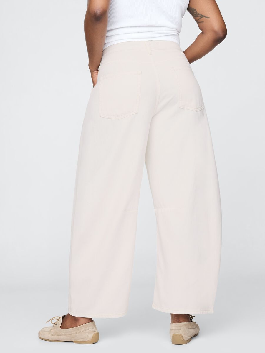 Pantaloni ampi bianchi in cotone_5