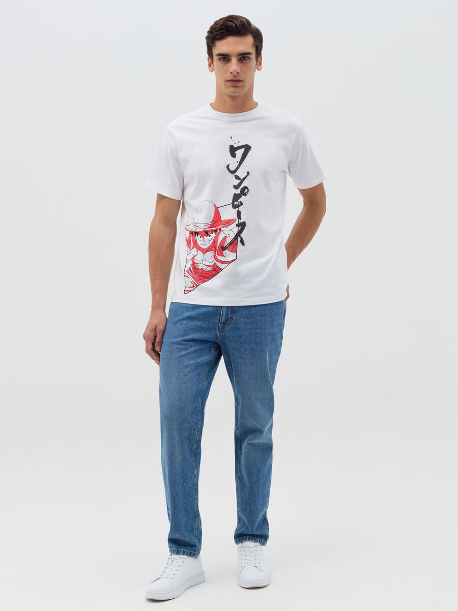 Cotton T-shirt with Monkey D. Rufy print_1
