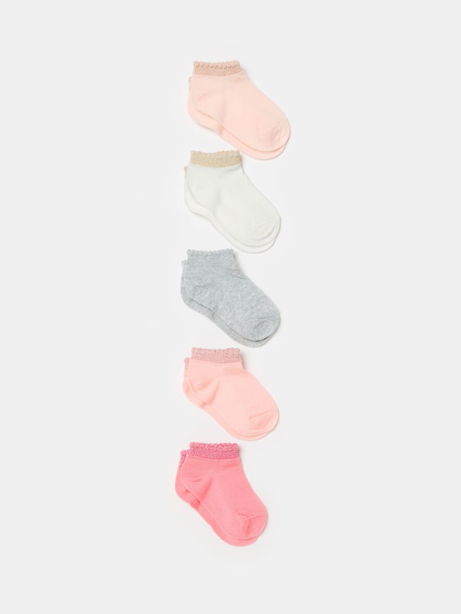 Five-pair pack socks in organic cotton with lurex_0