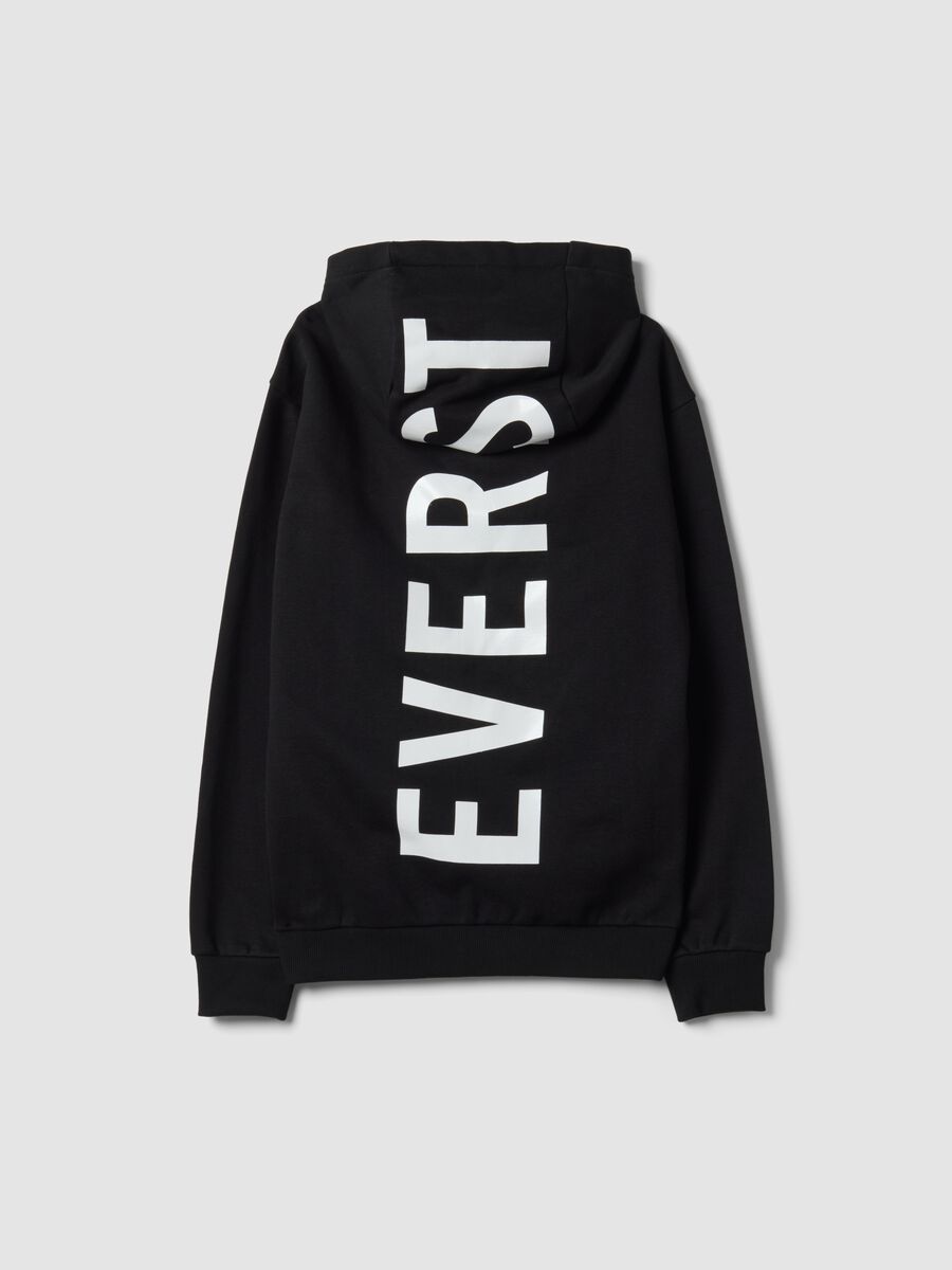 Black cotton-blend hooded zip hoodie_4