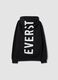 Black cotton-blend hooded zip hoodie_4