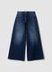 Blue pure cotton super wide-leg jeans_4