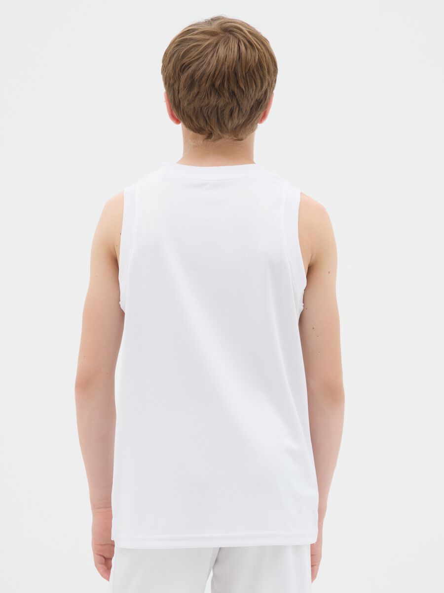 Maglia smanicata da ragazzo in bianco regular fit_1