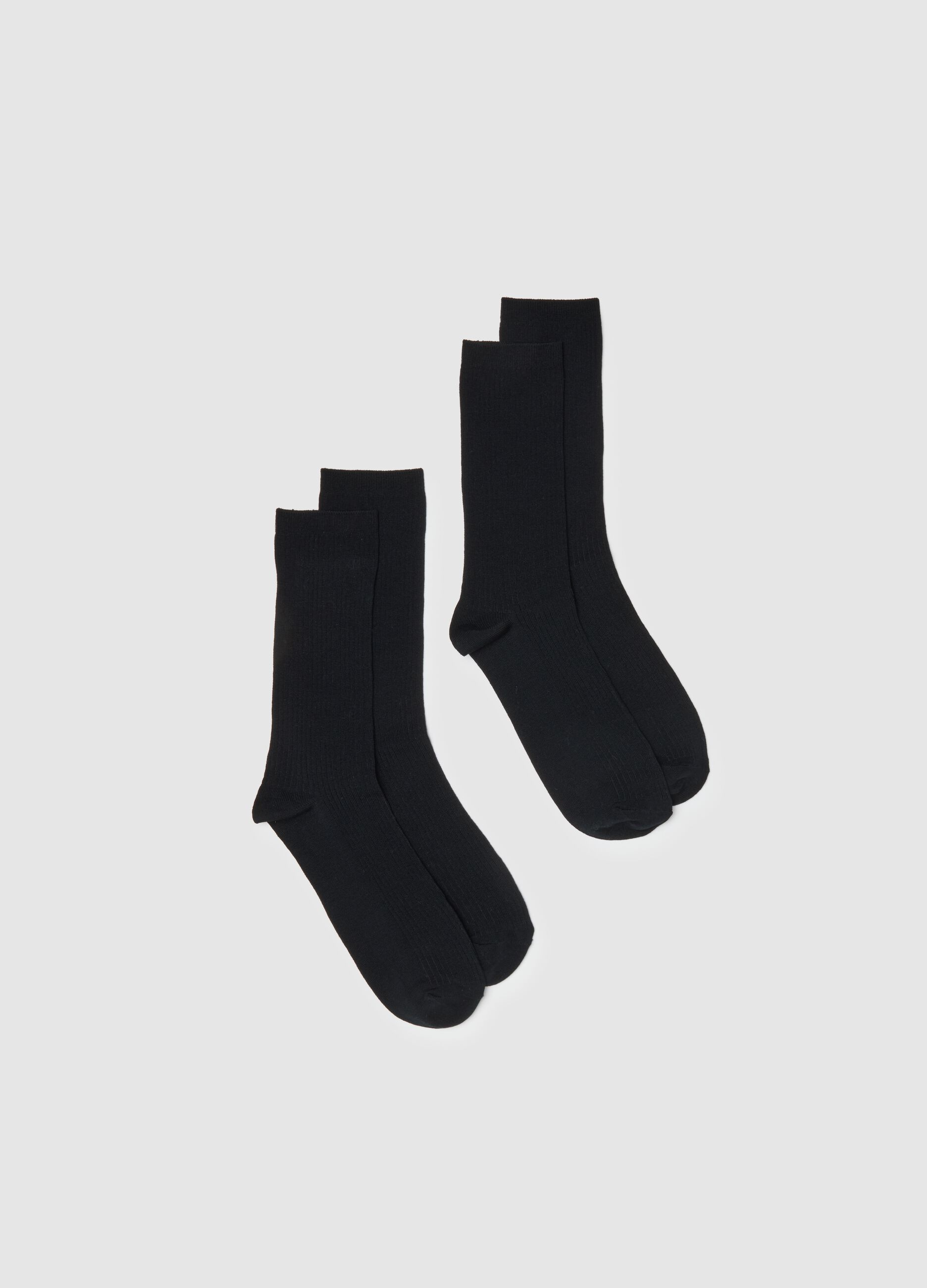 Bipack of short black cotton blend socks with comfortable fit