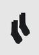 Bipack of short black cotton blend socks with comfortable fit_0