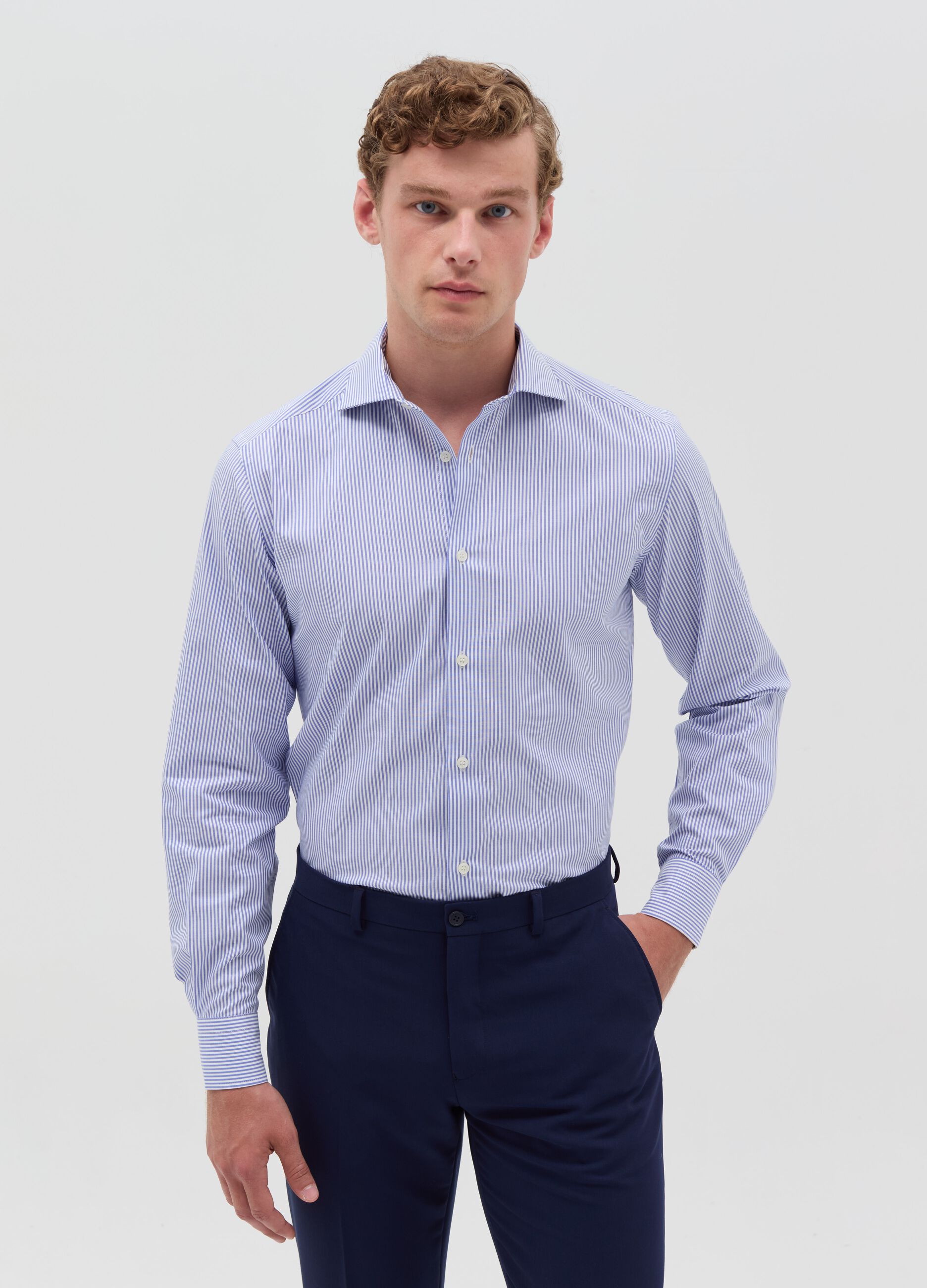 Camicie Slim Fit da Uomo Casual Eleganti Elasticizzate OVS