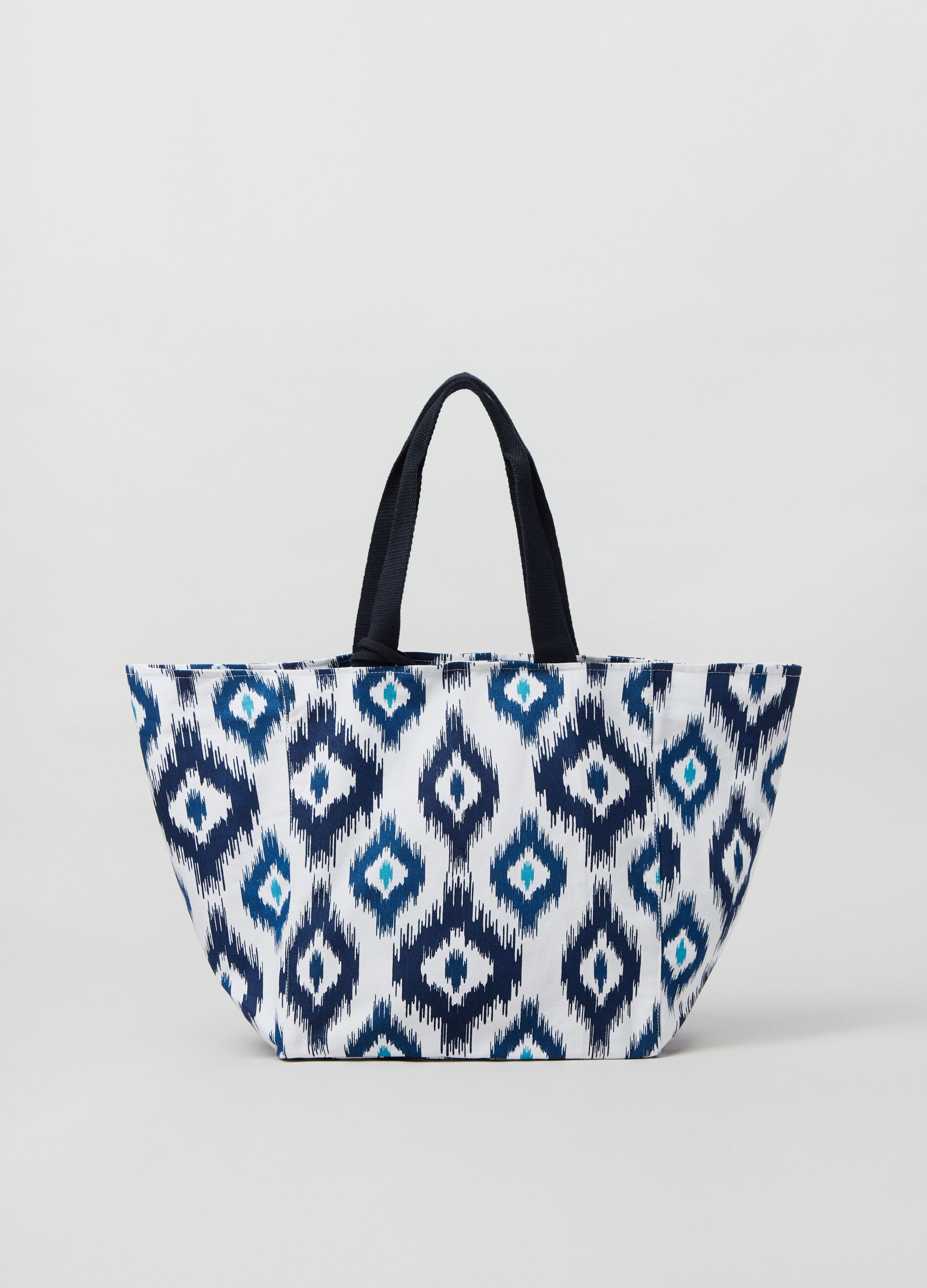 Borsa shopper con stampa ikat_0