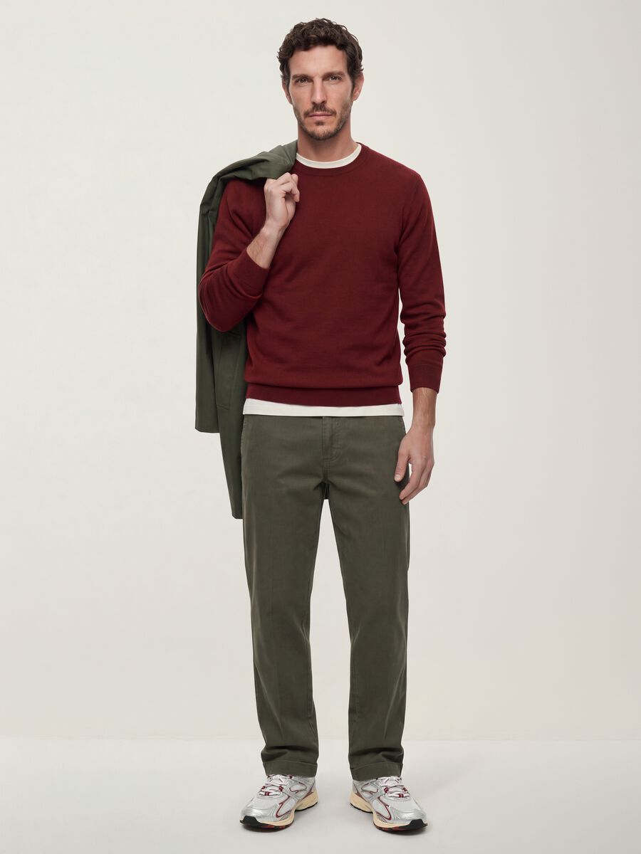Maglia girocollo rossa in misto viscosa regular fit_1