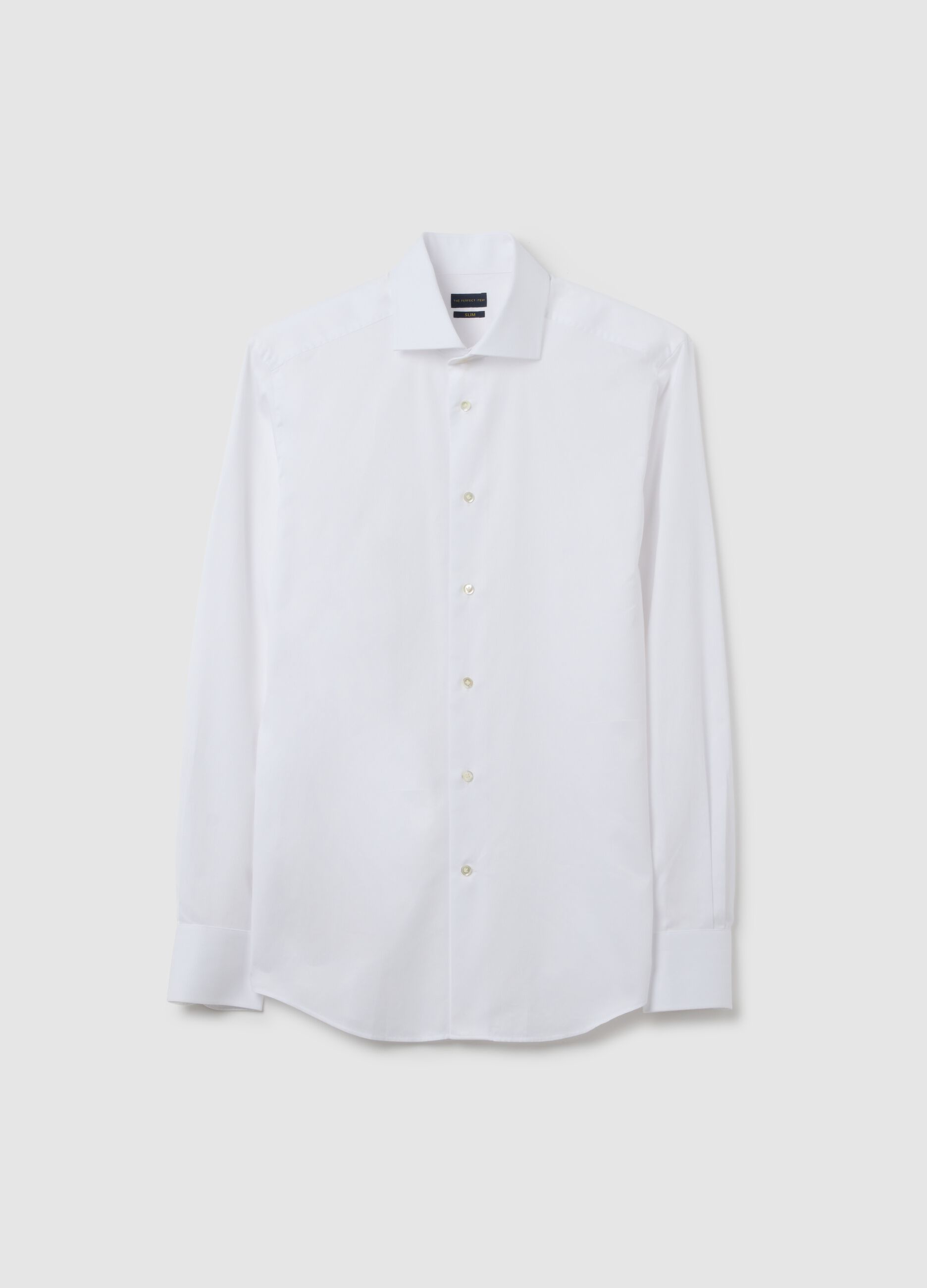 White slim fit pure cotton shirt