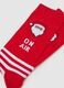 Multicolour Christmas Cotton Blend Striped Socks with Santa Claus_2
