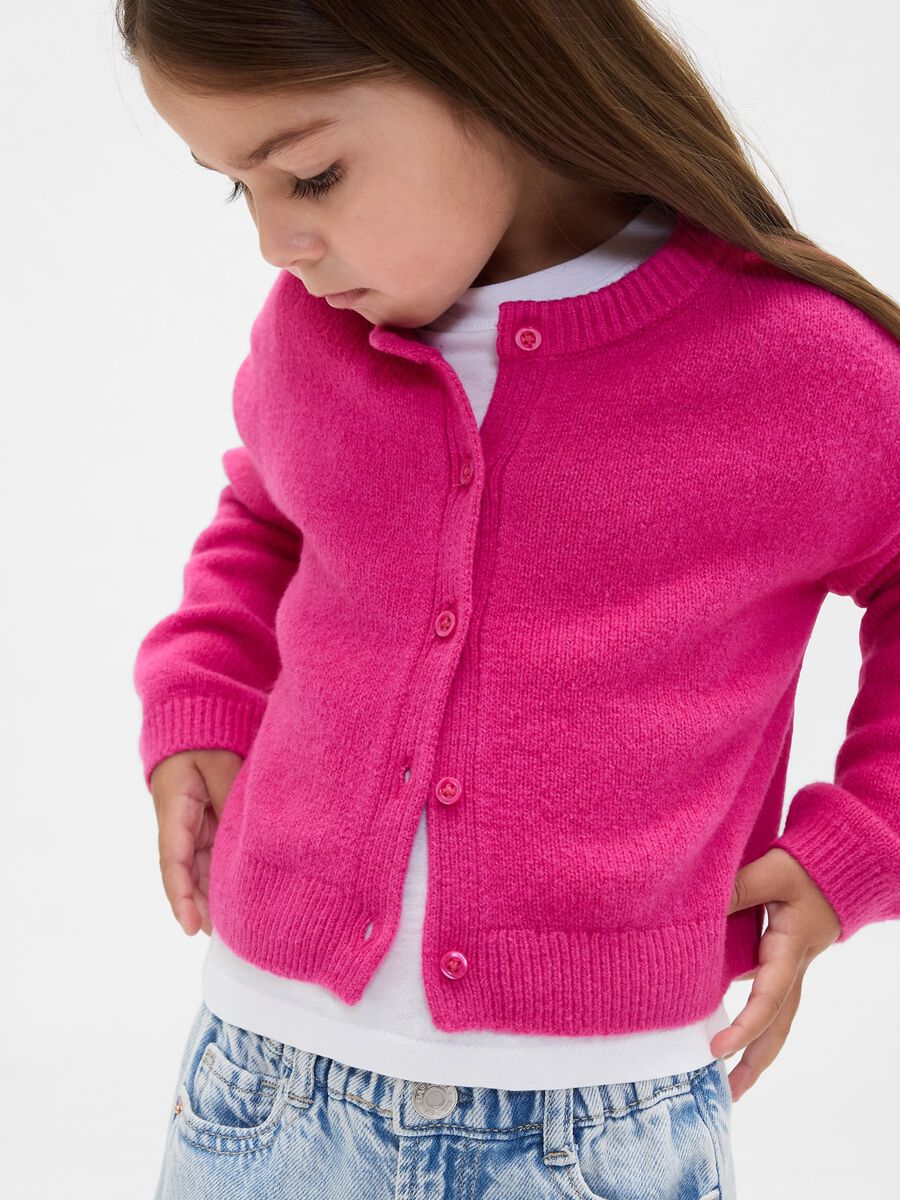 Pink Cotton Blend Cardigan_0