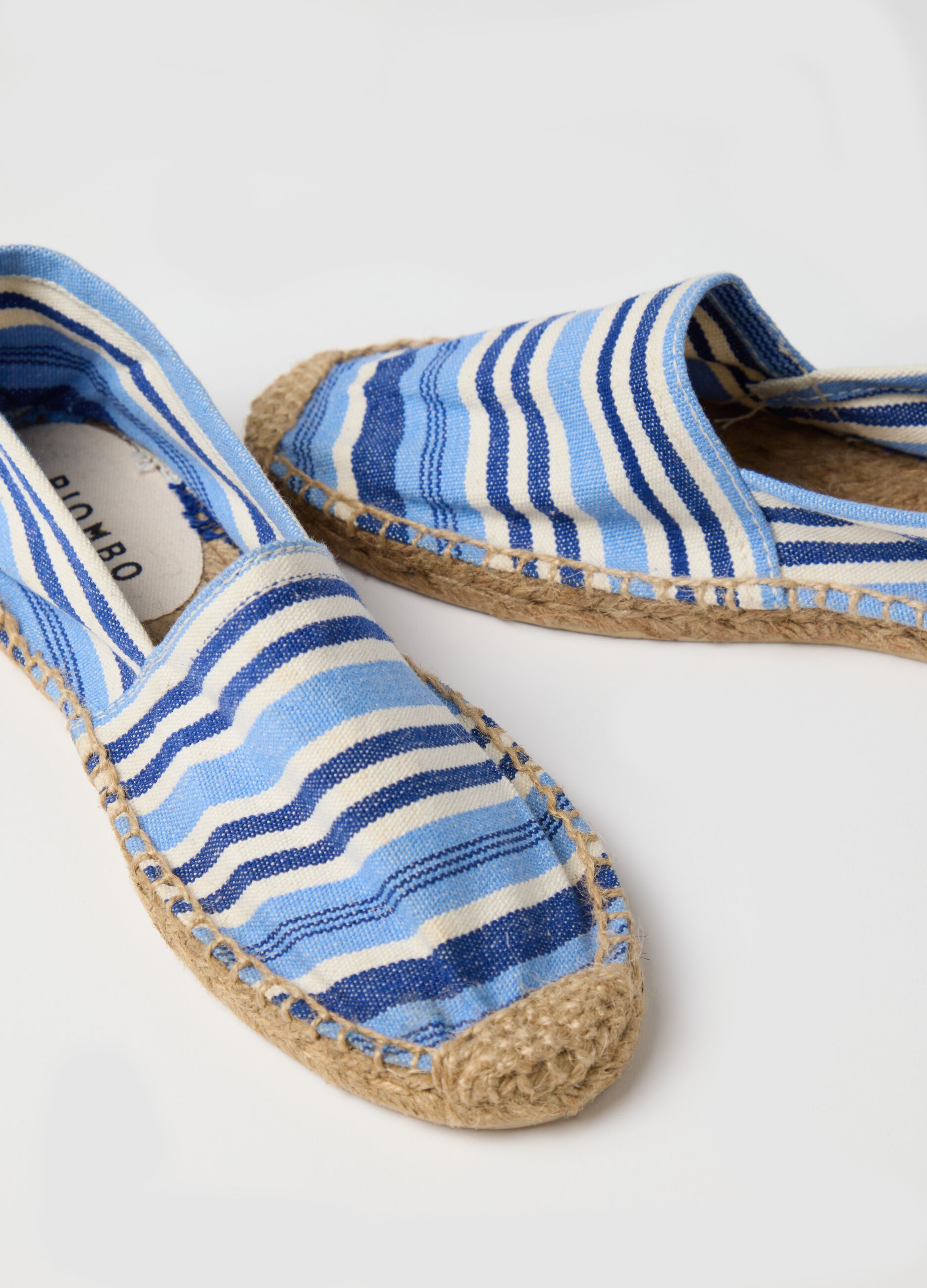 Women's multicolour cotton espadrilles with braided sole