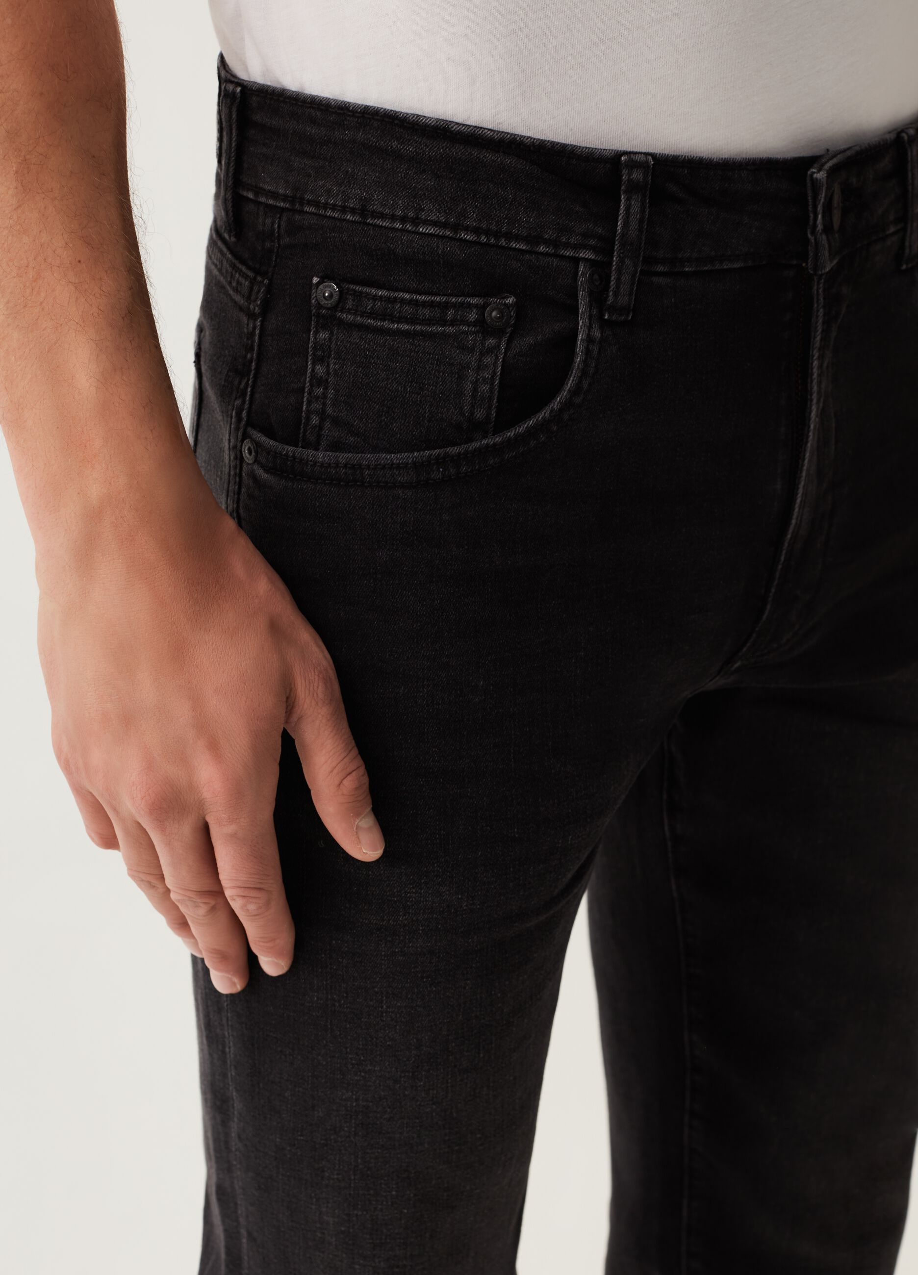 Jeans regular fit in cotone cross hatch_3