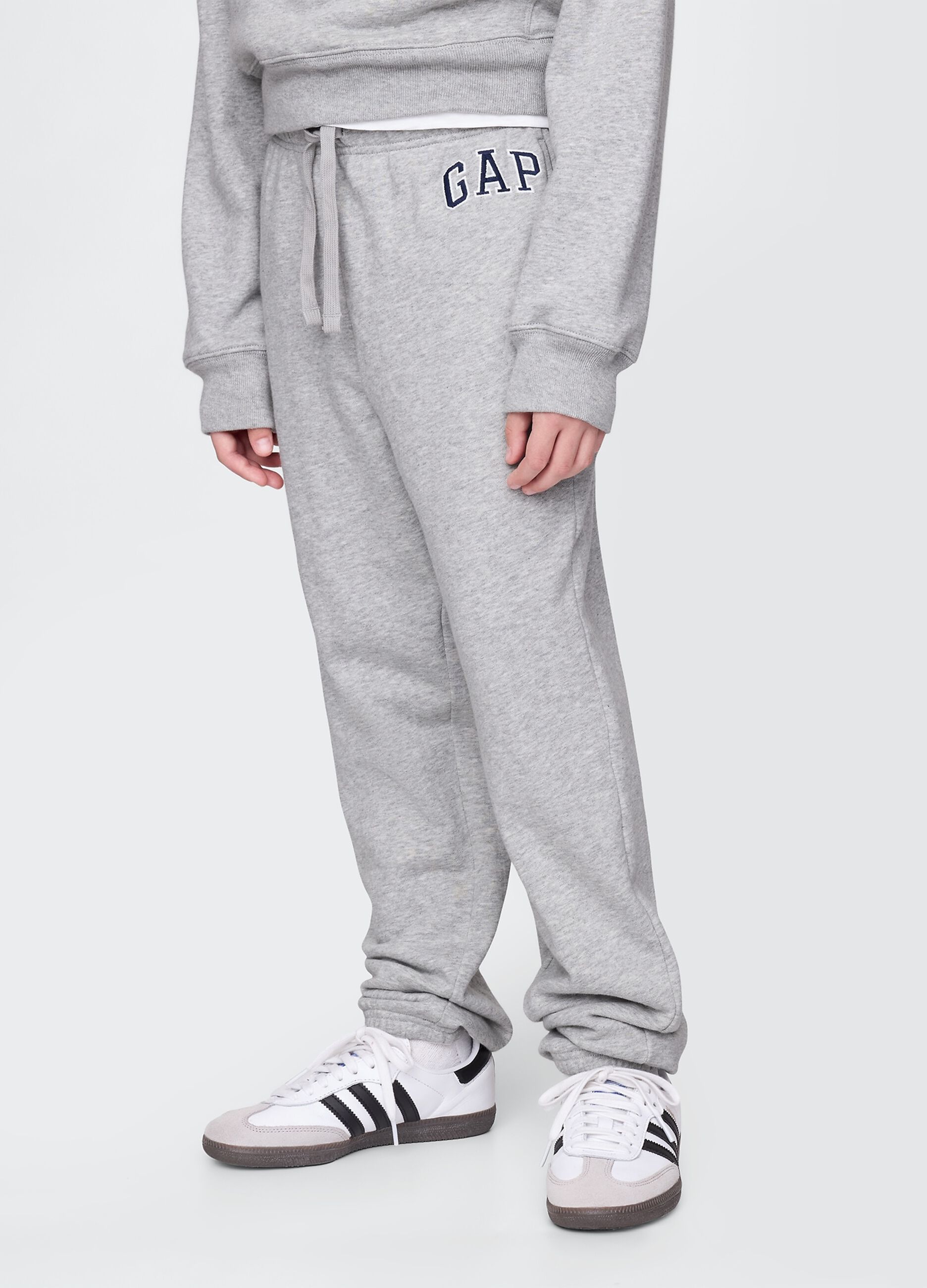 Grey boys' trousers in cotton blend