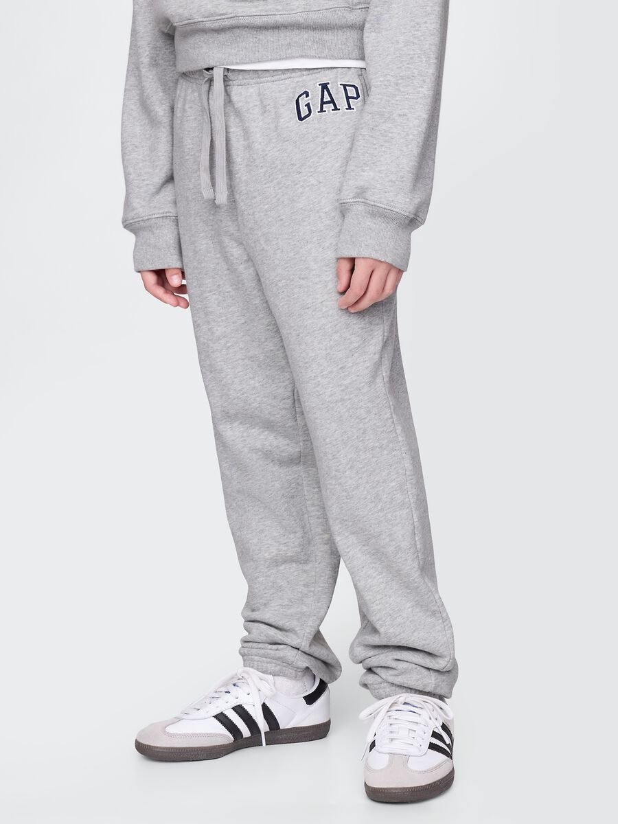 Grey boys' trousers in cotton blend_1