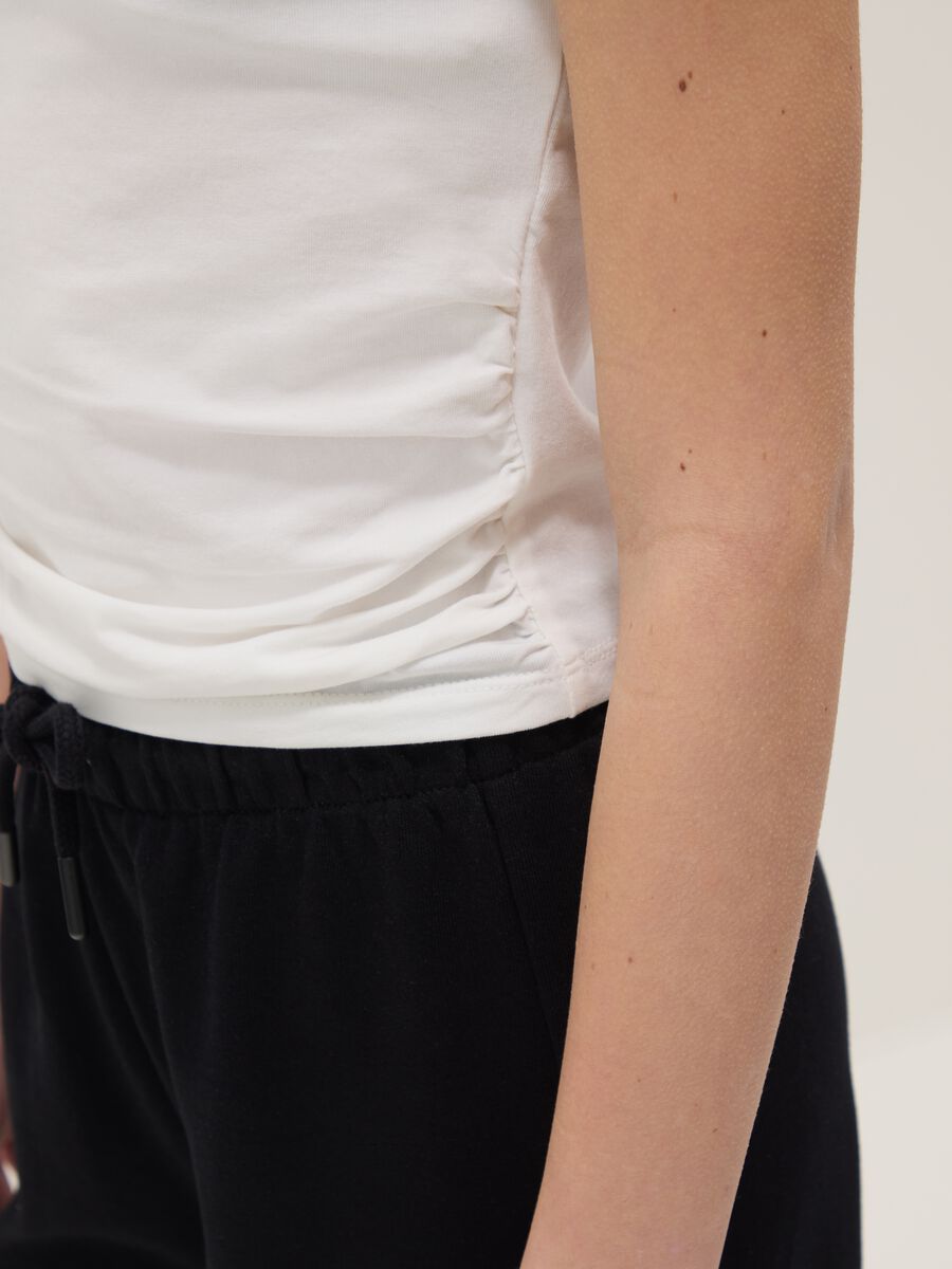 T-shirt in cotone elasticizzato bianca da ragazza slim fit_2