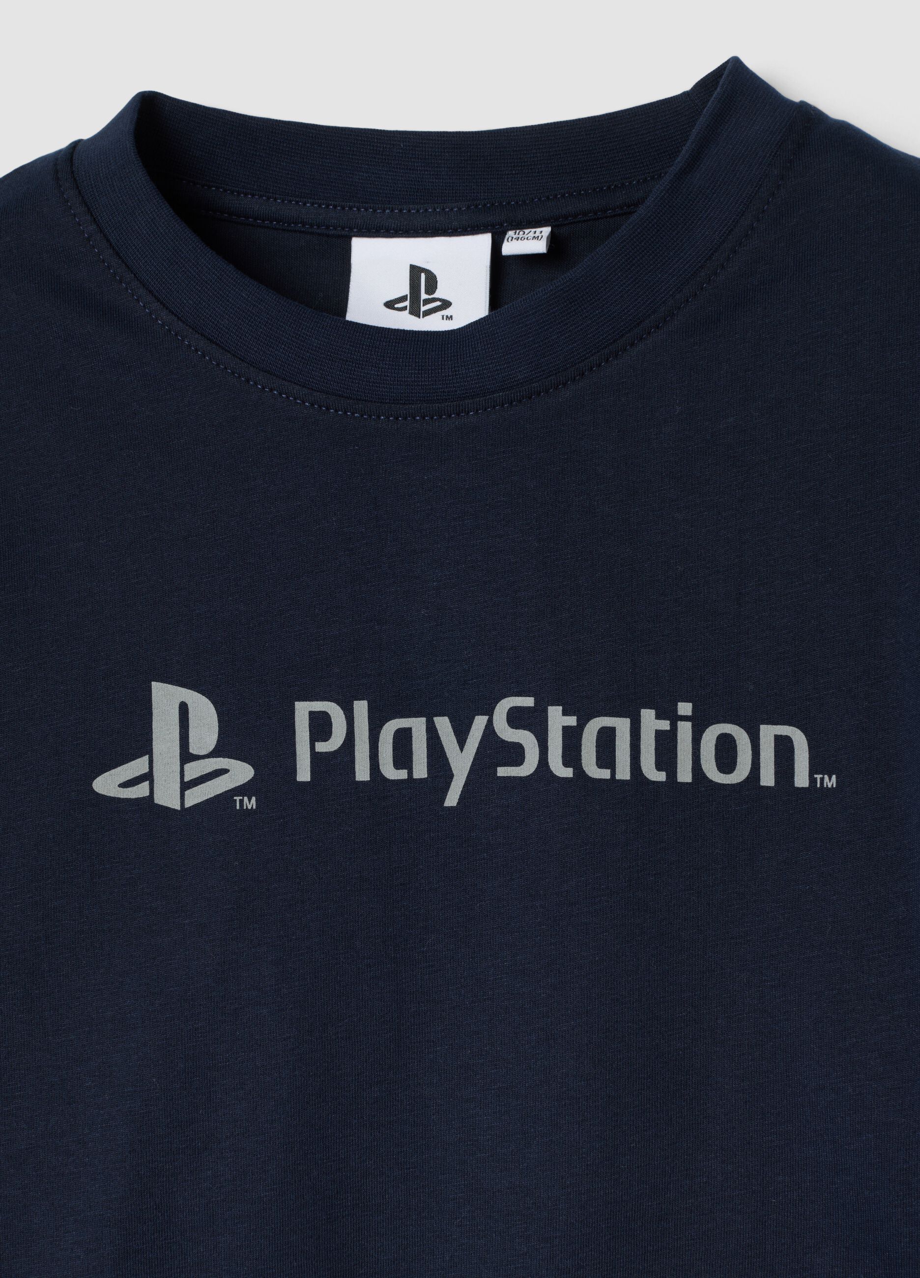 Pigiama blu in puro cotone organico con stampa Playstation