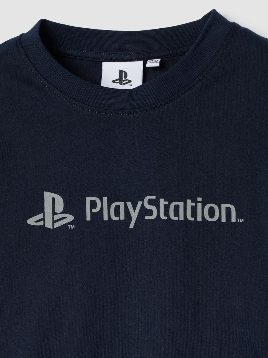 Pigiama blu in puro cotone organico con stampa Playstation_2