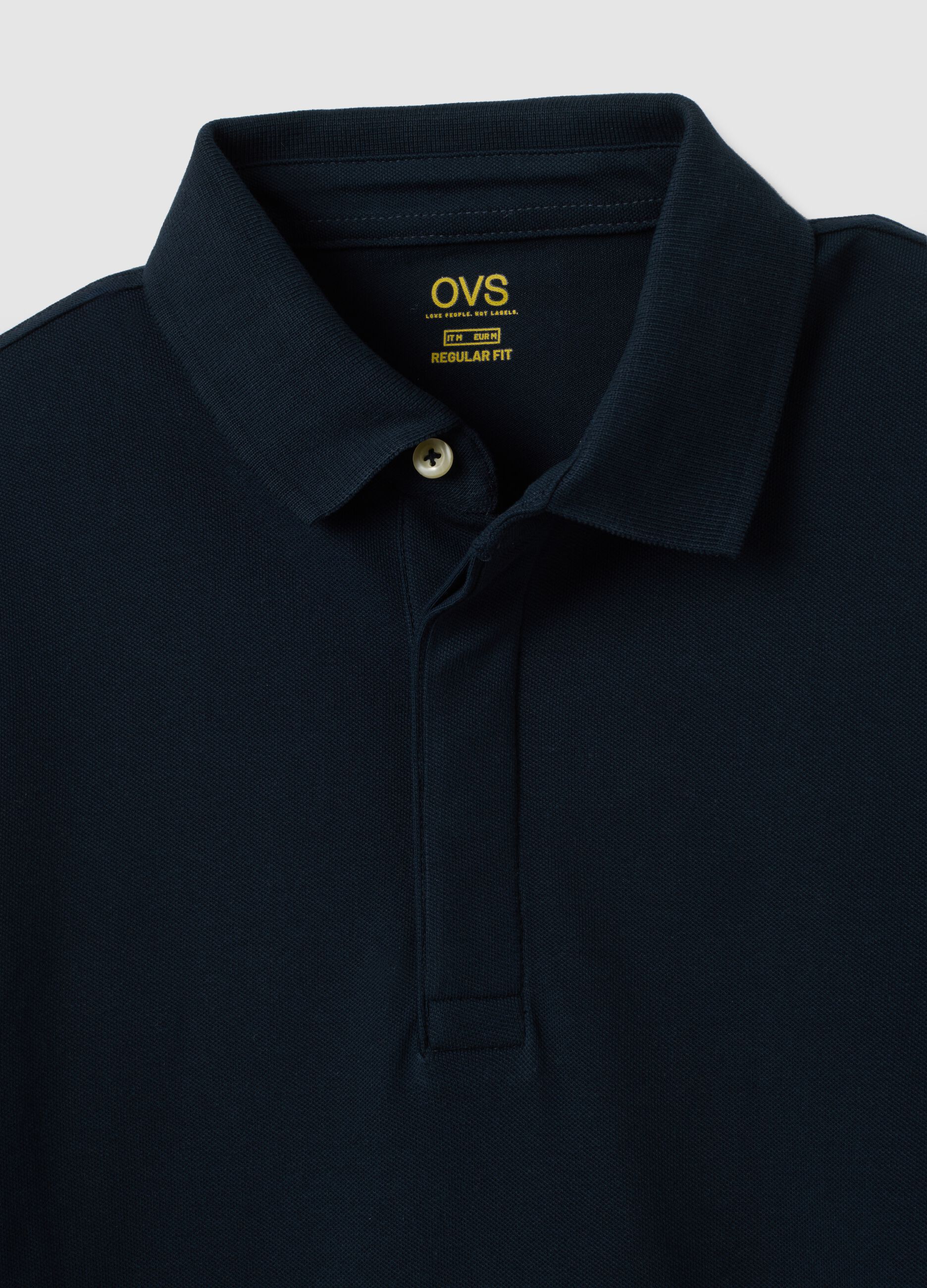 Polo in cotone elasticizzato blu regular fit
