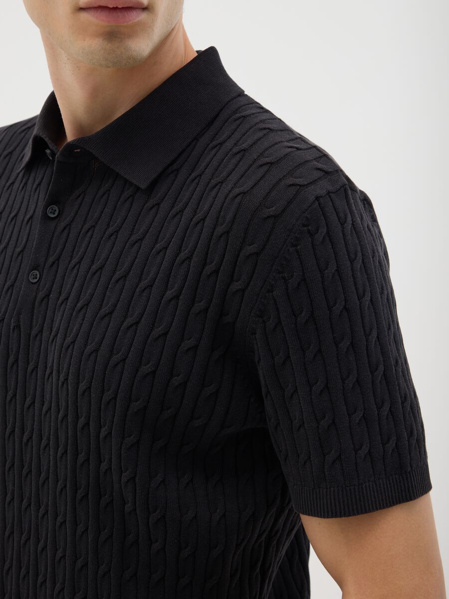 Polo in puro cotone nero regular fit_2