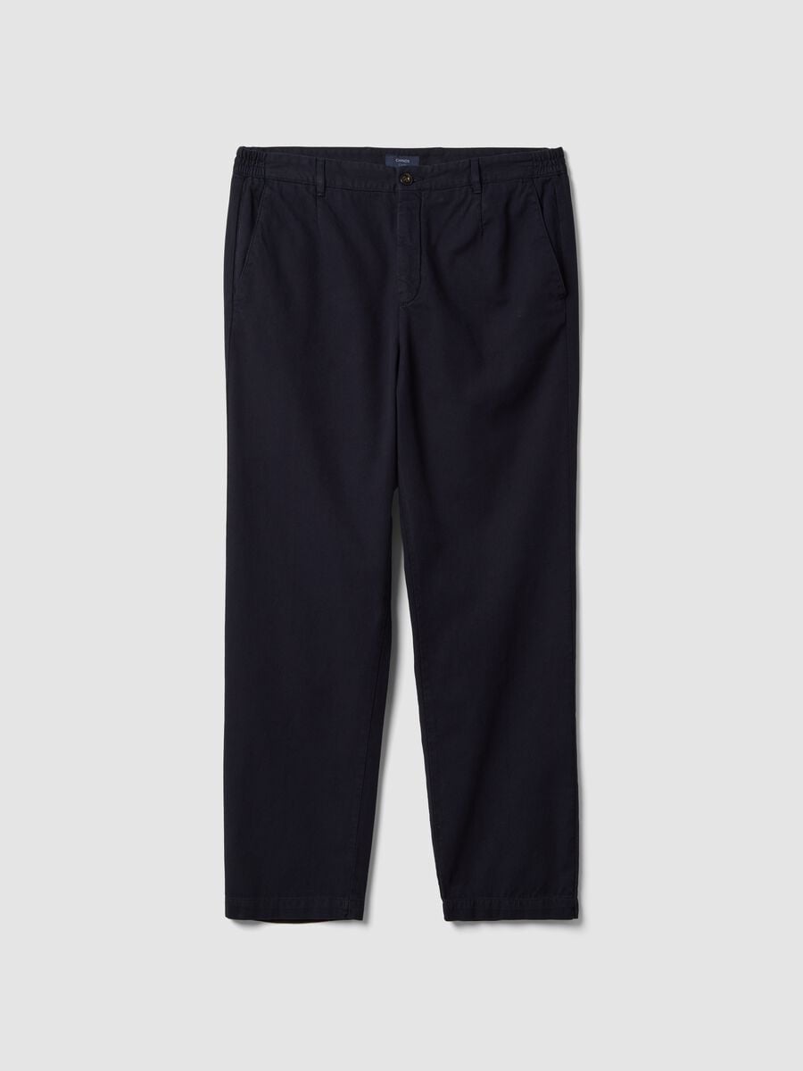 Pantaloni chino neri in puro cotone carrot fit_0