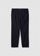 Black pure cotton carrot-fit chino trousers_0