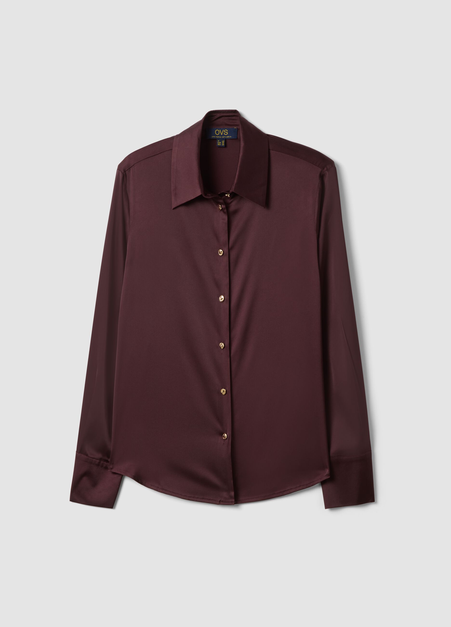 Purple stretch shirt with classic collar
