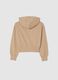 Girls' beige cropped sweatshirt in pure cotton regular fit_4