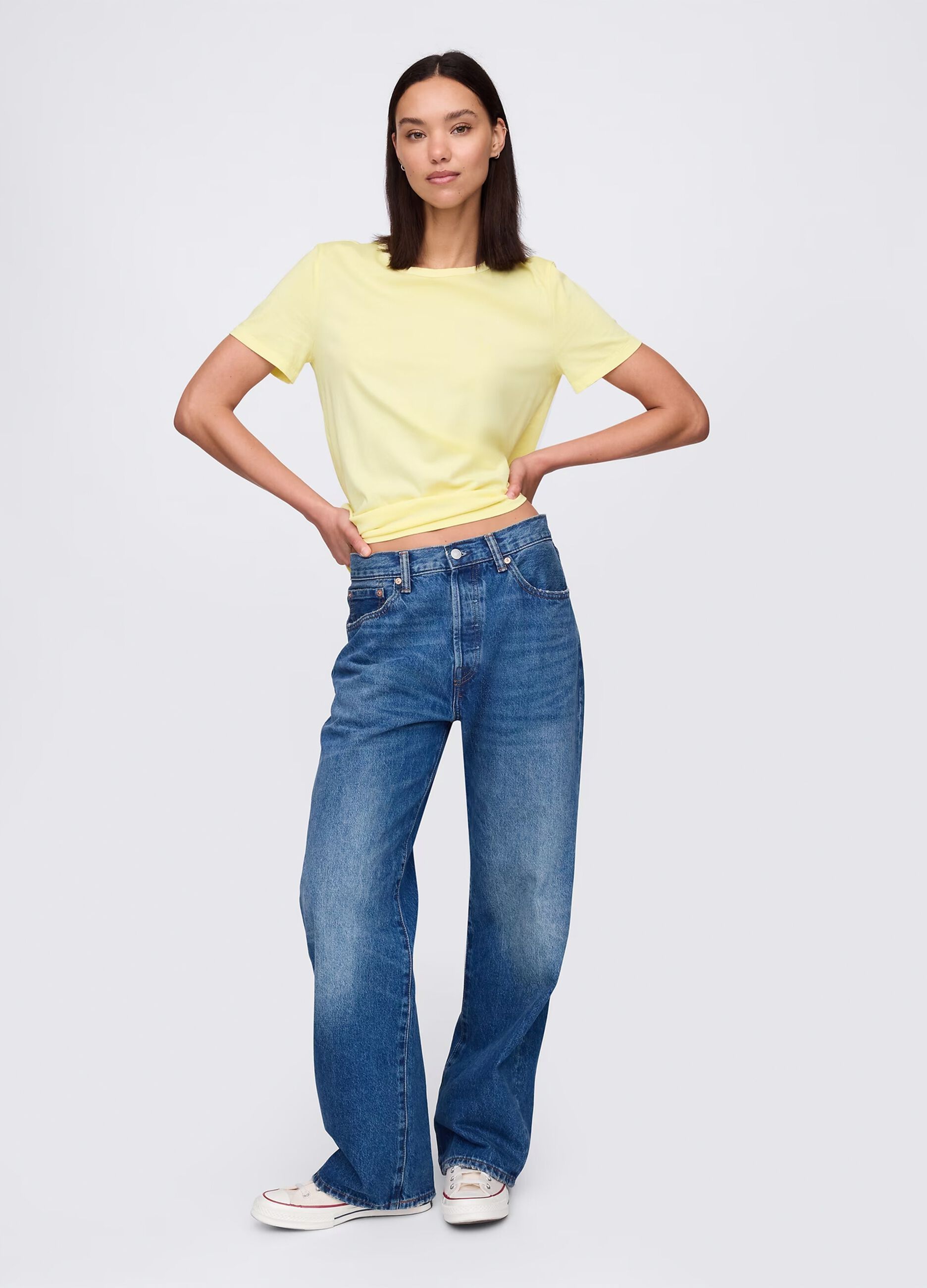 Yellow T-shirt in 100% cotton