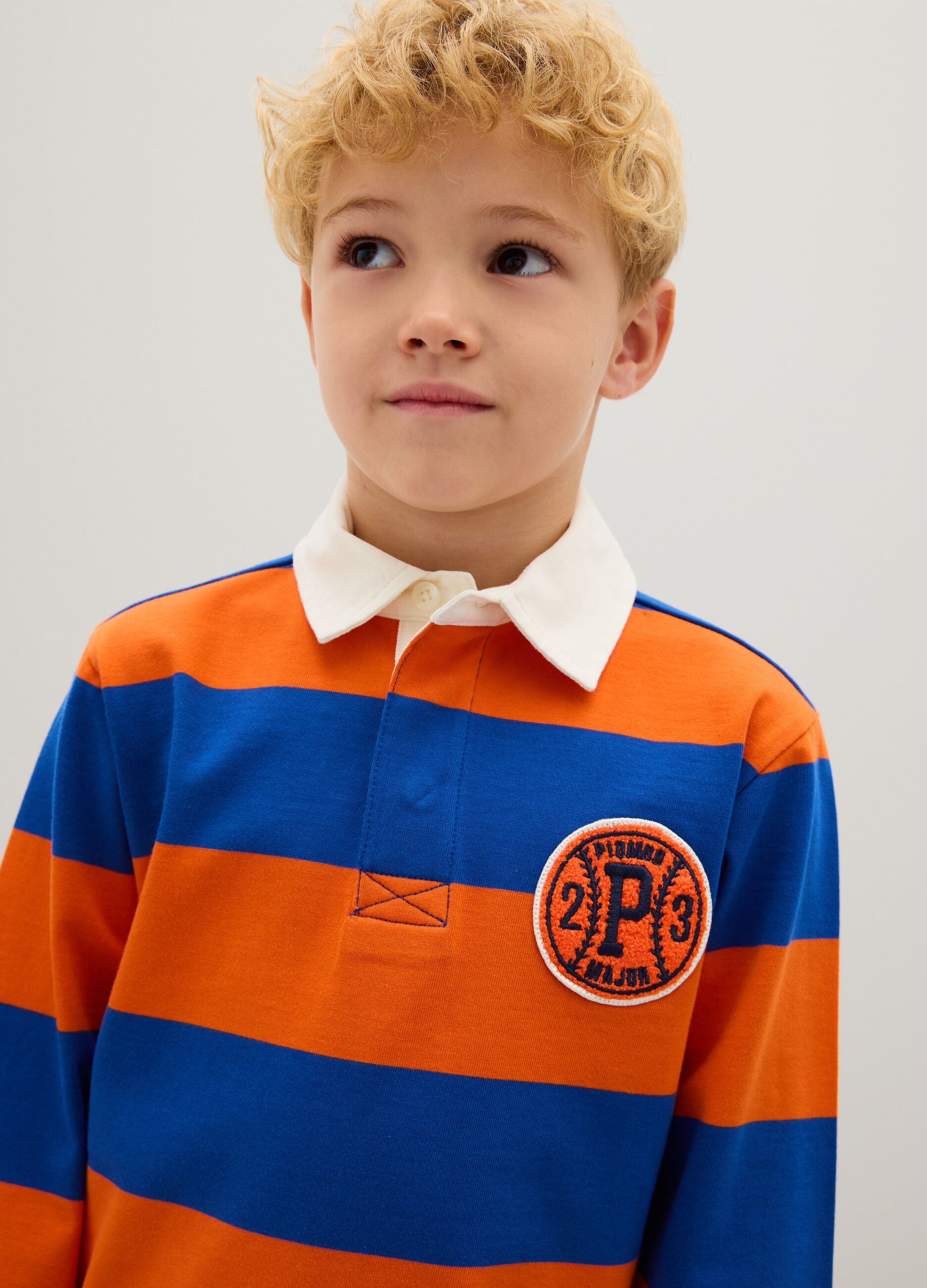 Polo da bambino in puro cotone multicolor regular fit