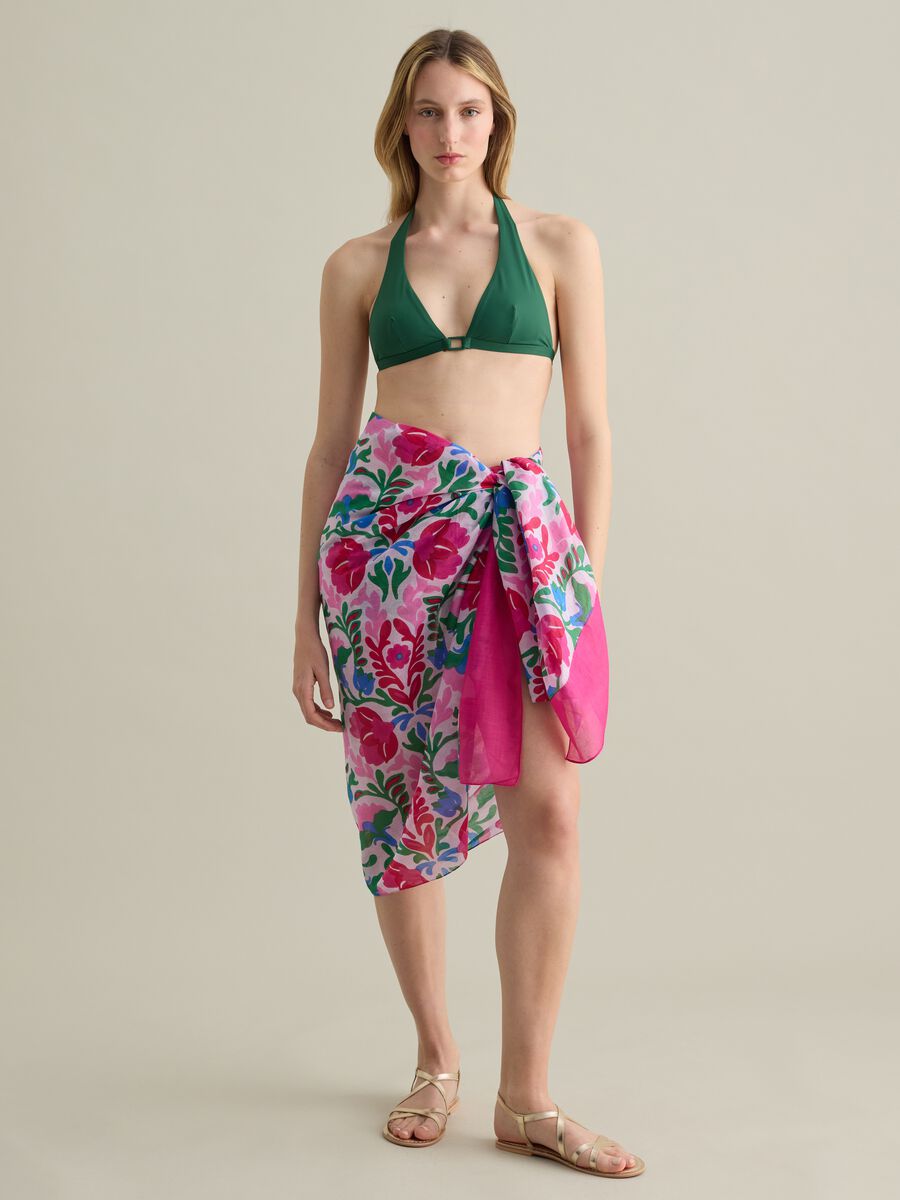 Women’s bikini top in green stretch fabric_0