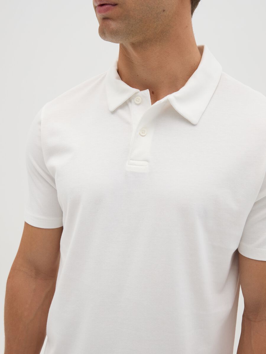 Men's pure cotton white polo regular fit_1