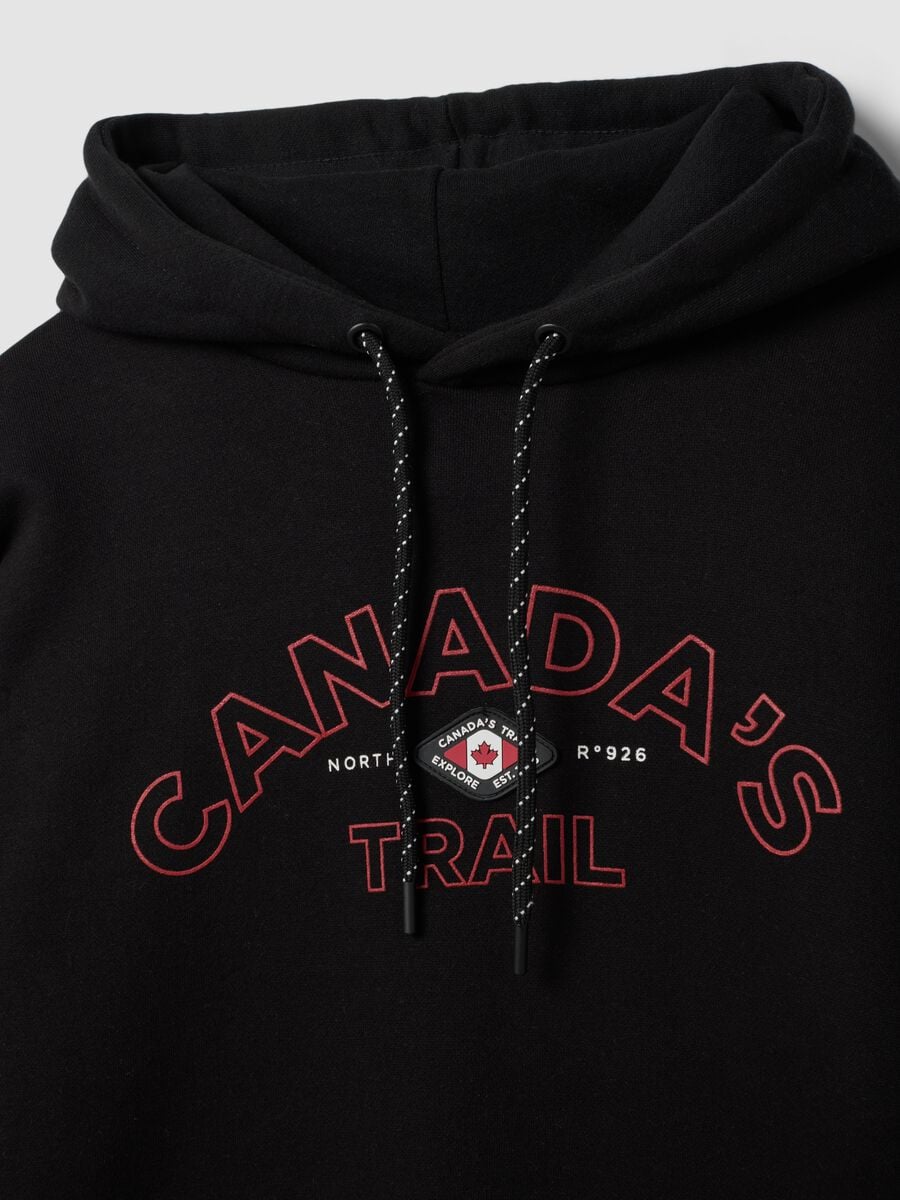 Black cotton-blend hoodie_1