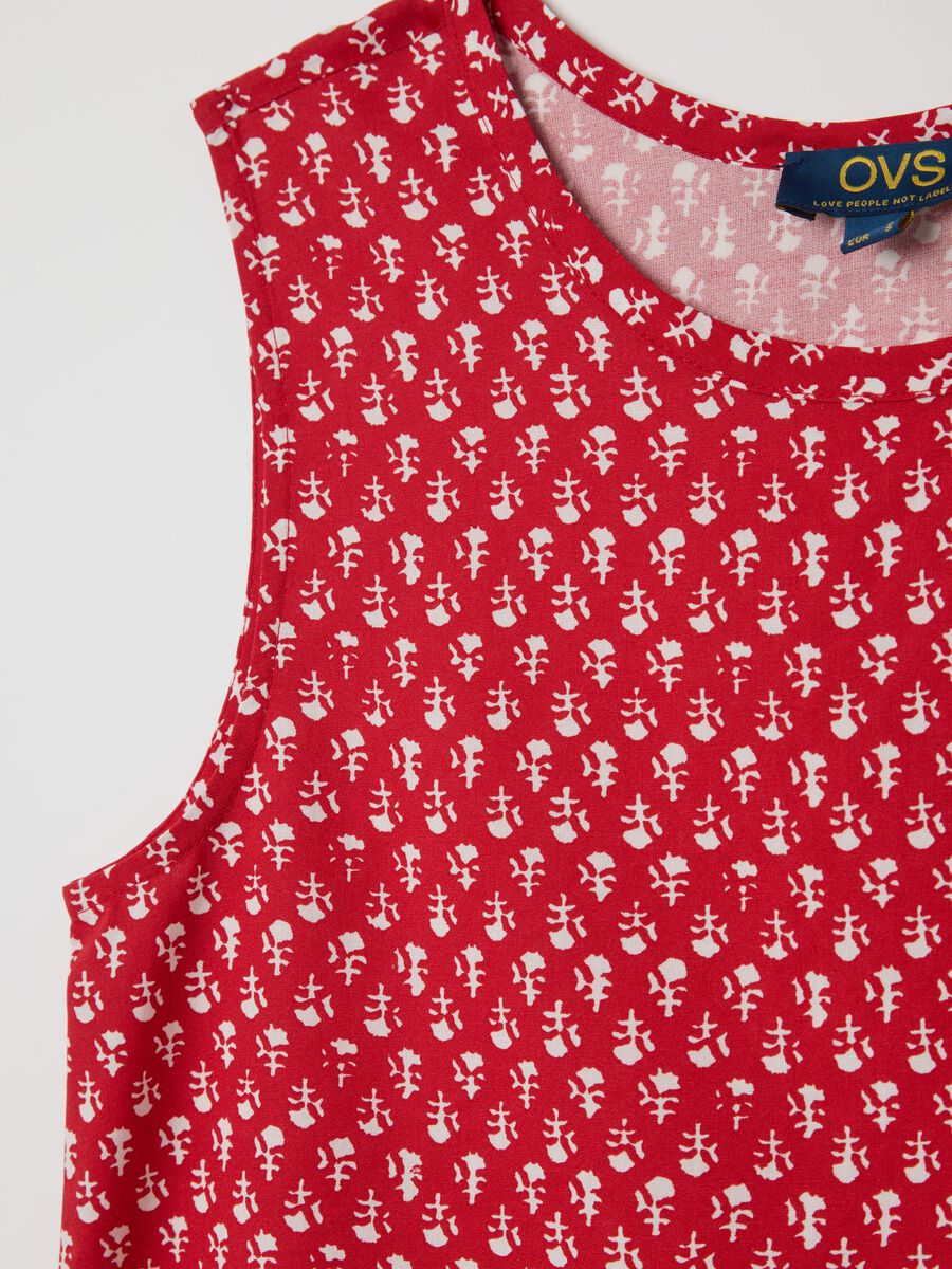 Red sleeveless pure viscose tank top by Ovs_5