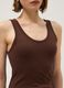 Brown stretch cotton tank top regular fit_3