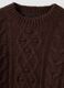 Brown crew-neck cable-knit wool-blend jumper, regular fit_1