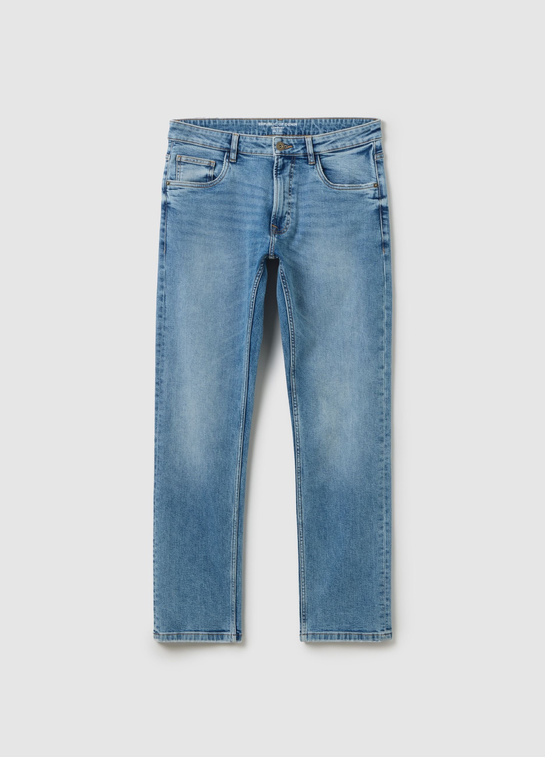 Stretch Denim Blue Jeans