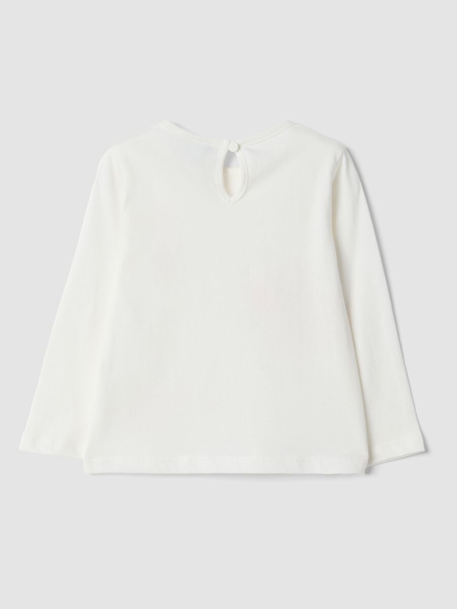 White pure organic cotton T-shirt with print_1