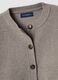 Grey stretch wool crew-neck cardigan, regular fit_1