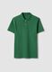 Short sleeve polo in pure green cotton regular fit_4