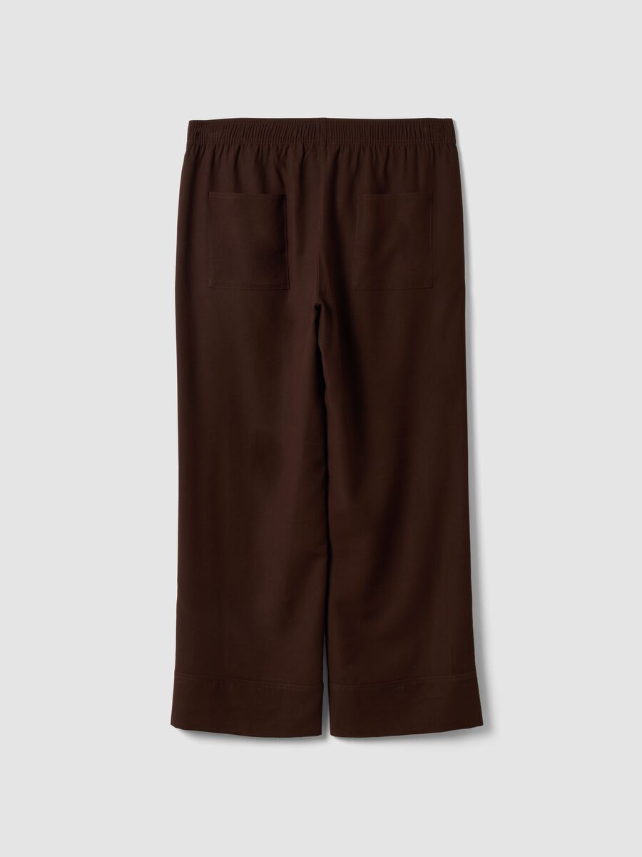 Brown wide-leg viscose-blend trousers_1