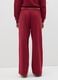 Red Wide-Leg Cotton Blend Trousers_3