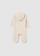 Baby beige jumpsuit with hood and zip_1