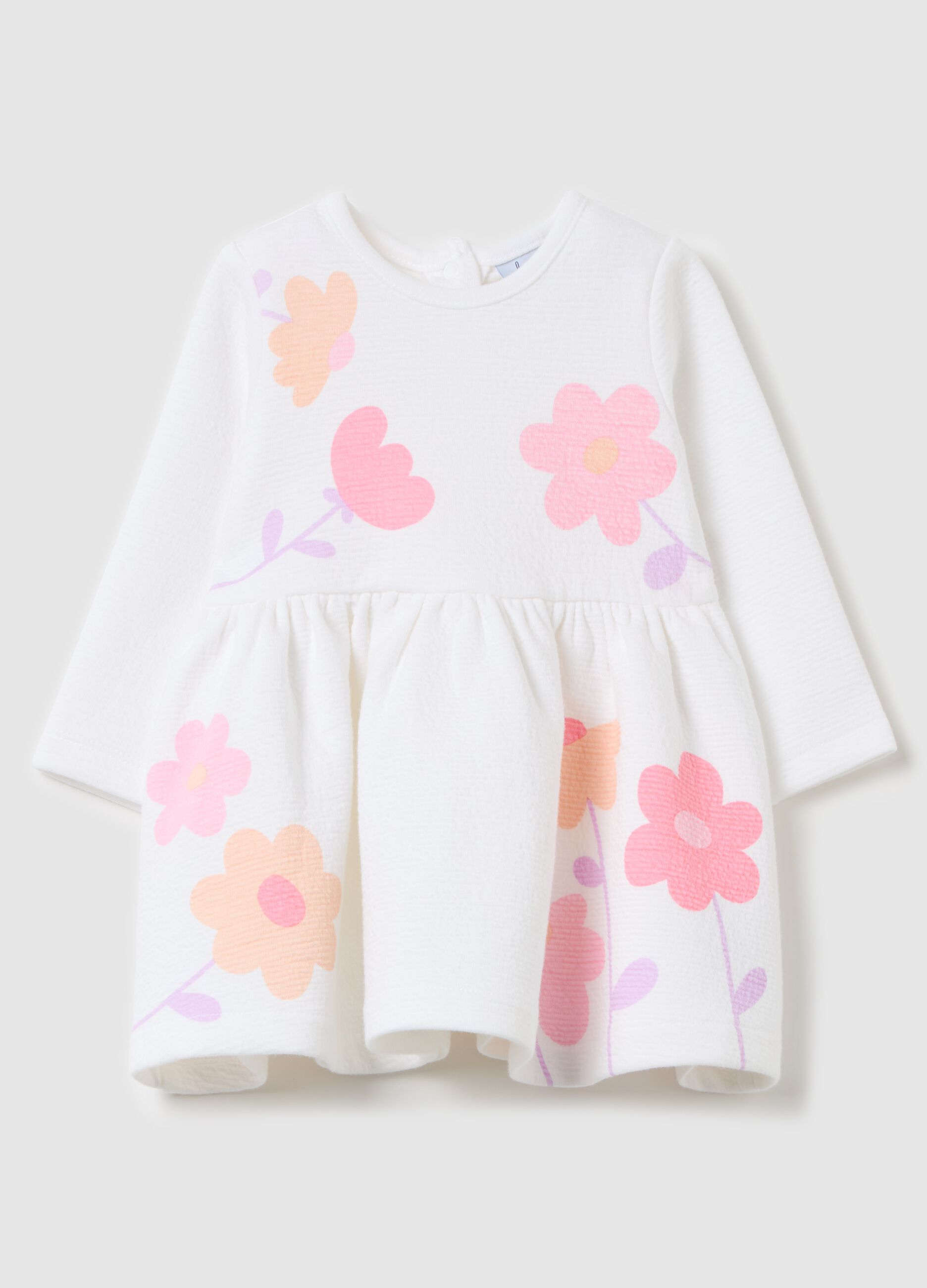 Crêpe dress with floral print