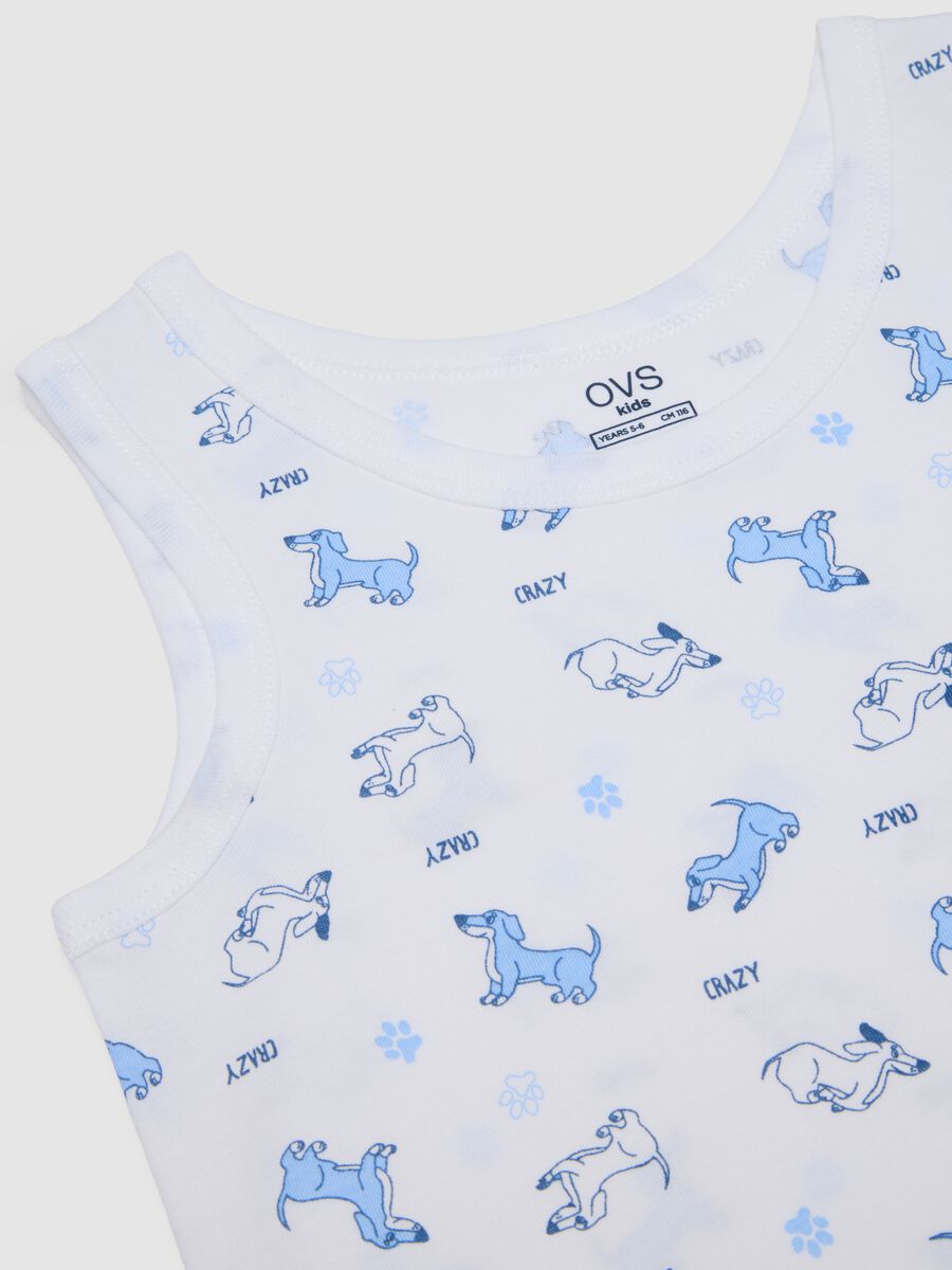 Blue and White Cotton Vests_3