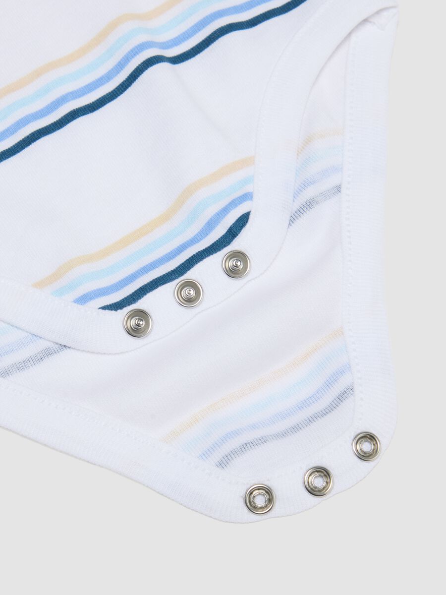 Tripack body senza maniche in puro cotone multicolor da neonato_2