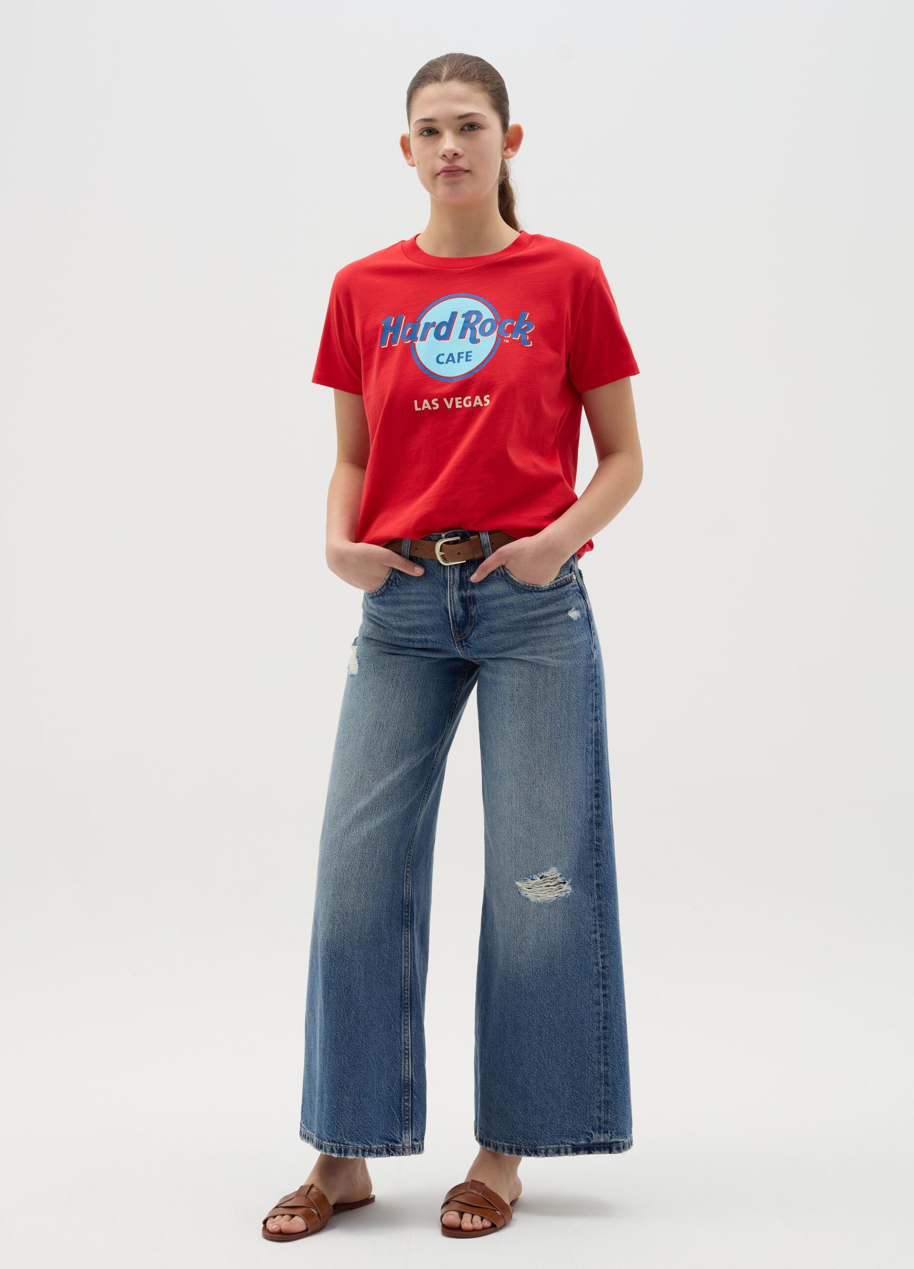 Red T-shirt with Hard Rock Café Las Vegas print